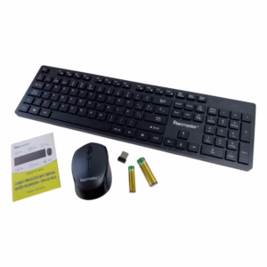 Kit inalámbrico Tecmaster TM-100568 con teclado mouse receptor pilas y manual