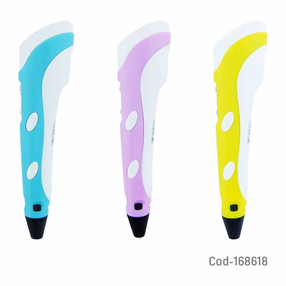Lápiz Impresora 3D USB SKU 4888 en colores celeste rosa y amarillo