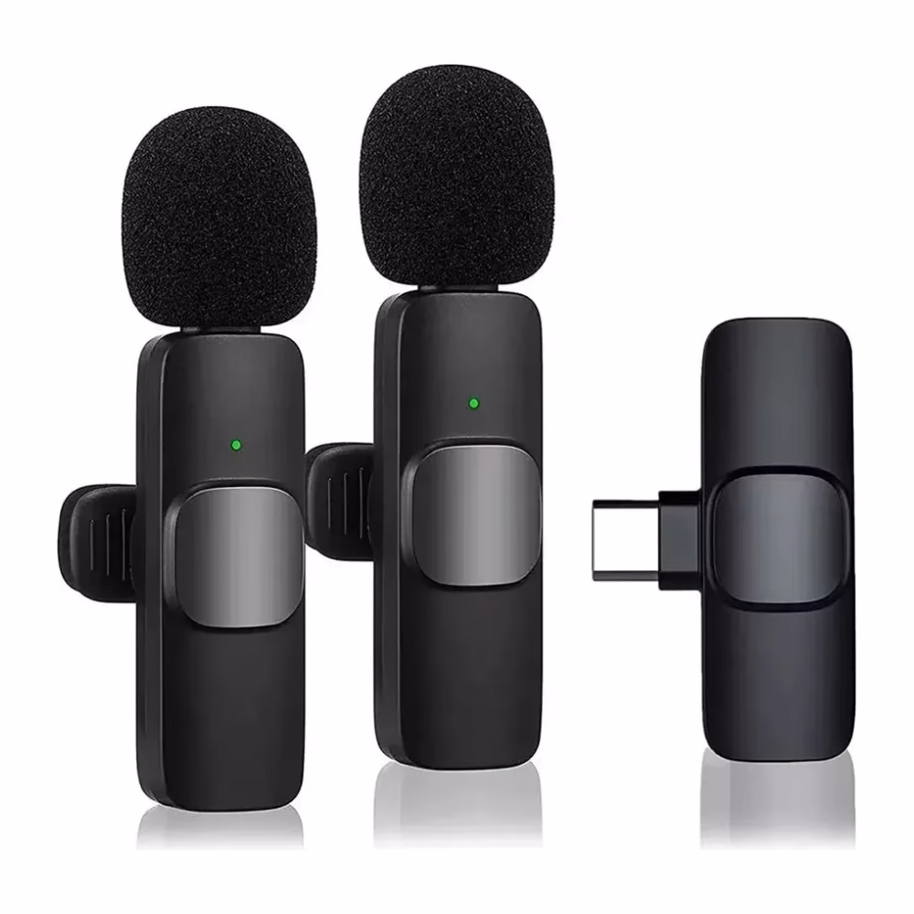Dos micrófonos inalámbricos y receptor USB Tipo C SKU 4895