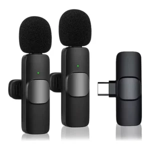 Dos micrófonos inalámbricos y receptor USB Tipo C SKU 4895