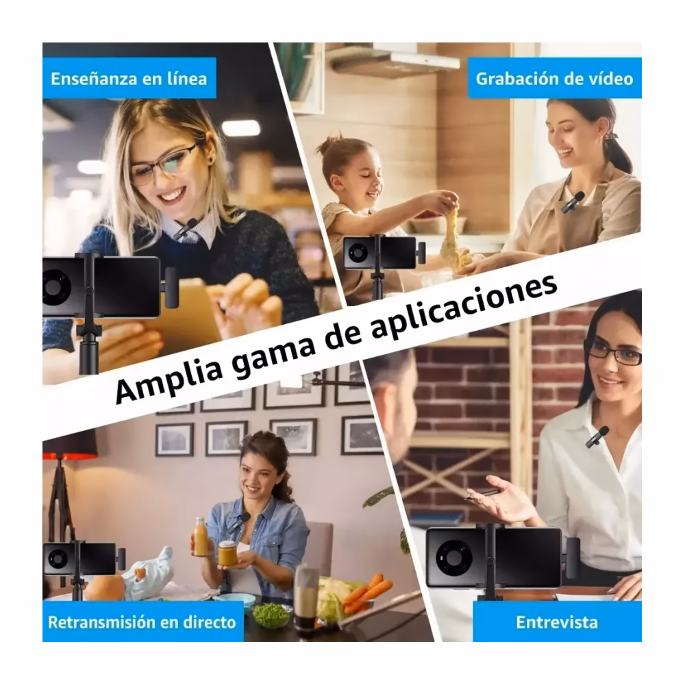 Usos del micrófono inalámbrico doble Tipo C en clases videos y entrevistas SKU 4895