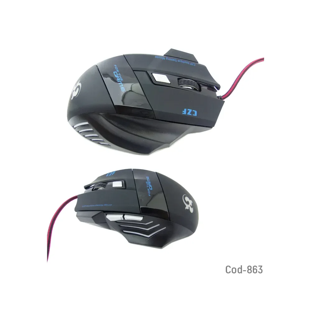 Mouse Gamer USB 3200 DPI en vistas laterales SKU 4896