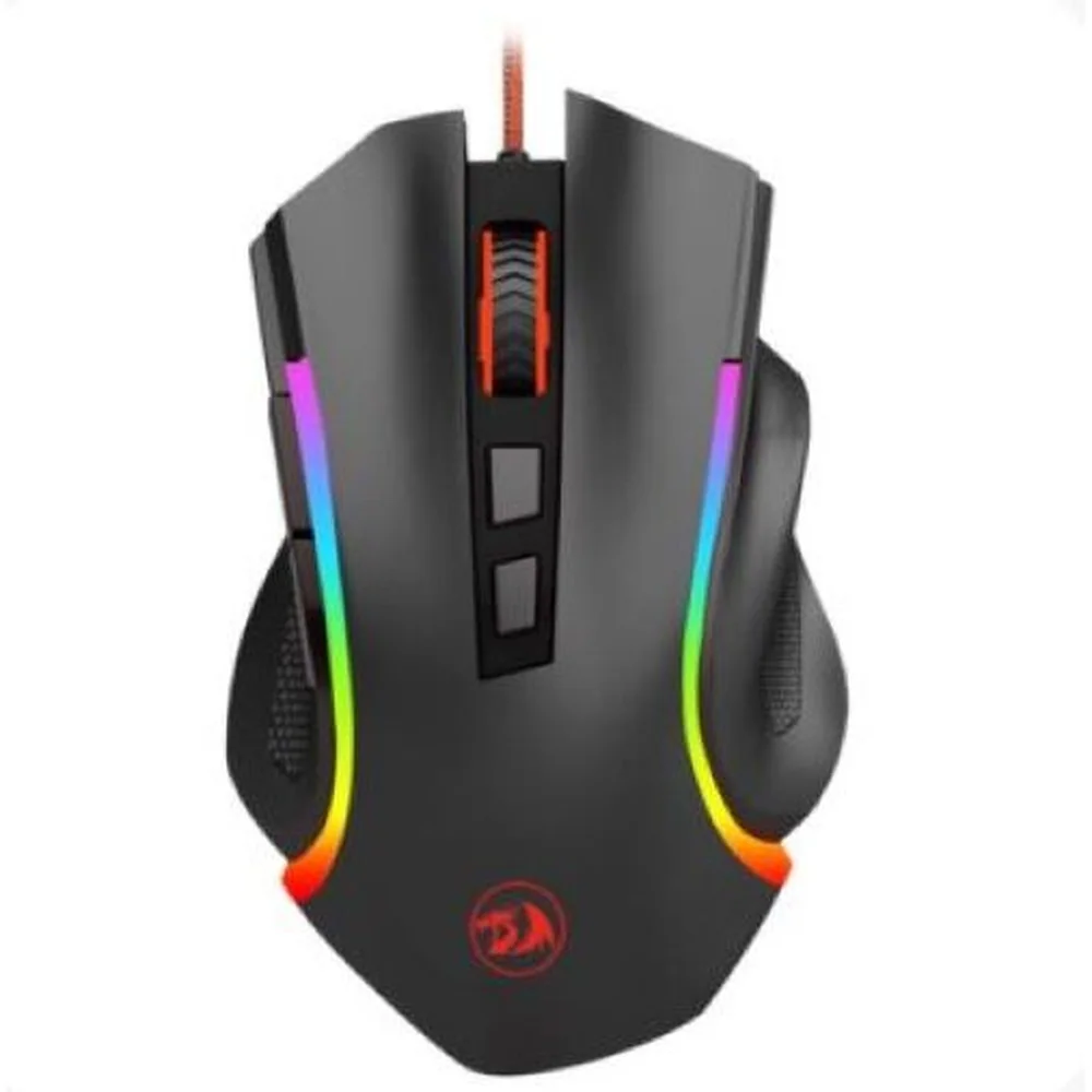 Mouse Gamer Redragon Griffin M607 SKU 4784 vista superior con iluminación RGB