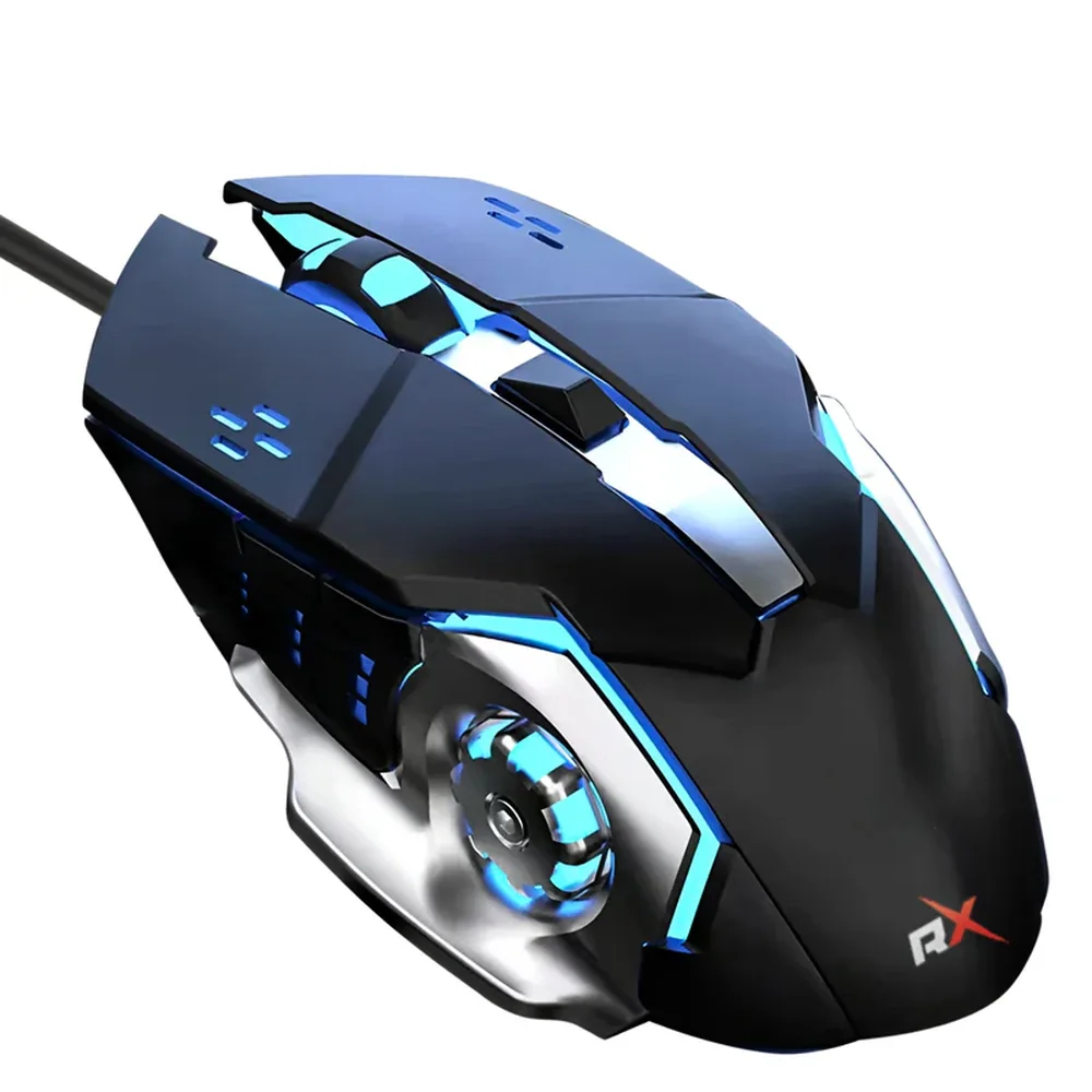 Mouse Gamer ReptileX RX0005 SKU 4891 vista diagonal con diseño ergonómico