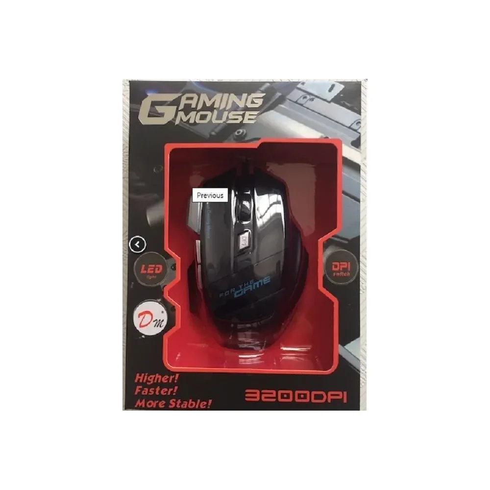 Mouse Gamer USB 3200 DPI con empaque SKU 4896