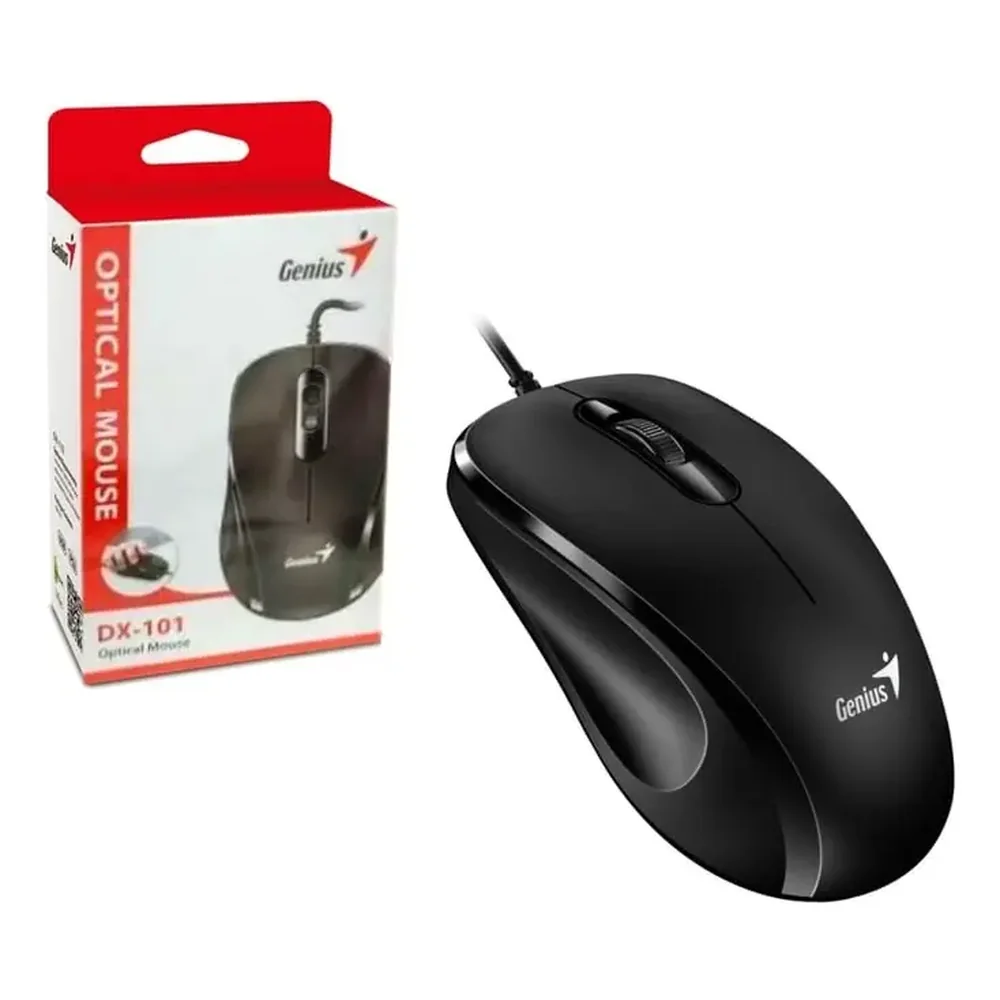 Mouse con cable Genius DX-101 SKU 4870 color negro con empaque