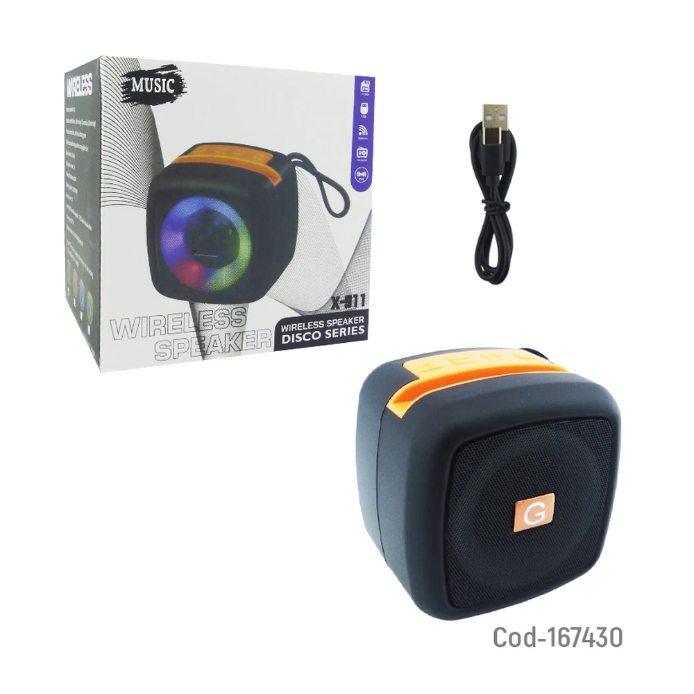 Parlante MUSIC X-911 con empaque y cable de carga USB-C