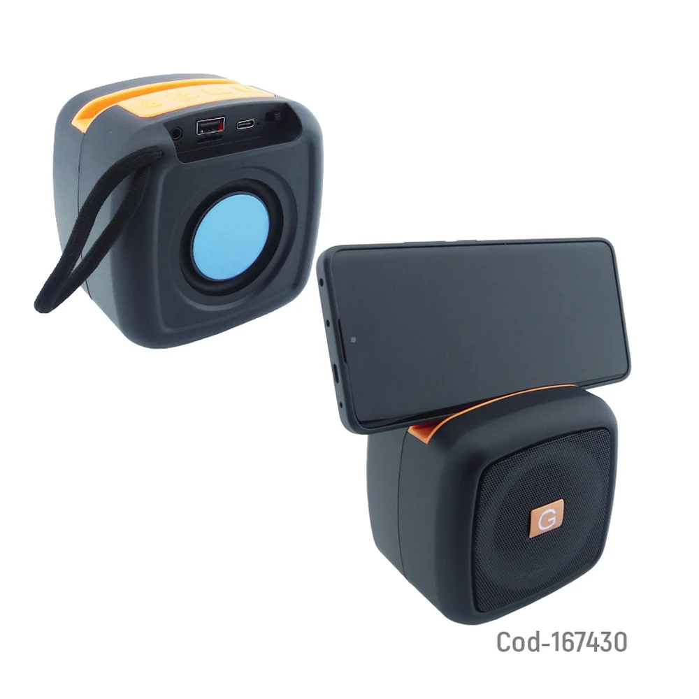 Parlante MUSIC X-911 con soporte para smartphone y conexiones