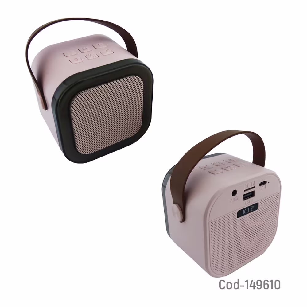 Parlante Karaoke Portátil K12 SKU 4854 con puertos USB AUX y carga
