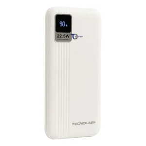 Power bank Tecnolab TL538W blanco con pantalla de porcentaje de batería