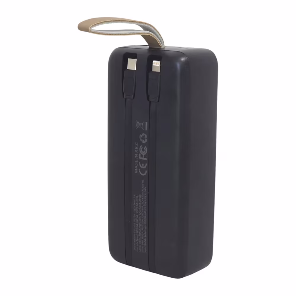 Cables Tipo C y Lightning integrados del power bank Tecnolab TL575