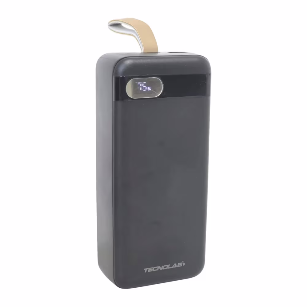 Power bank Tecnolab TL575 negro con pantalla de porcentaje de batería