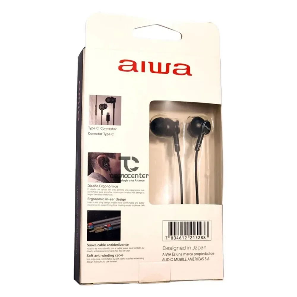 Reverso del empaque de los Audífonos Aiwa AW-i30TC en Talca - Imextec