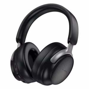 Audifonos Inalambricos ANC Hoco W53 Plus negros, vista frontal con logo Hoco