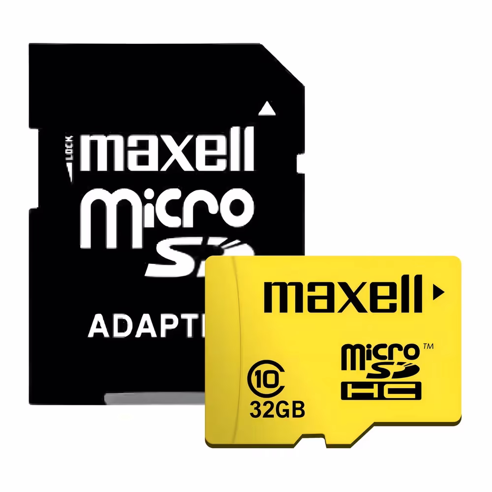 Memoria MicroSD Maxell 32GB con su adaptador SD en Talca - Imextec