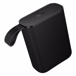 Parlante Bluetooth Hoco HC34 negro con correa de silicona, vista frontal