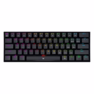 Teclado Redragon Dragonborn K630RGB, vista frontal de las teclas con iluminación RGB por colores