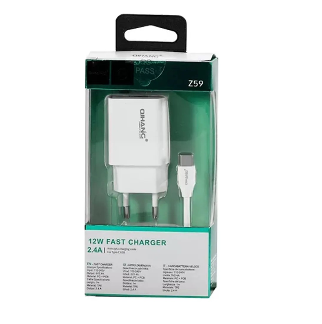 Cargador Celular Usb + Cable Usb a Tipo C 5V 2.4A Z59 Qihang - Imagen 3